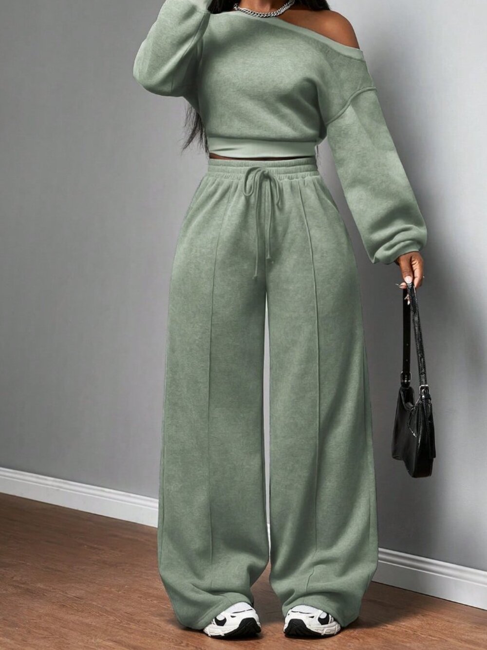 Green Casual Women's Elegant Lounge 2-Piece Set - Picture 5 of 6